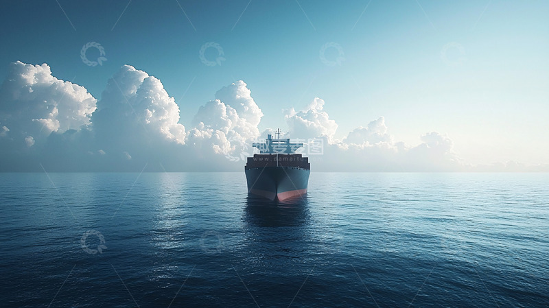 高清大图下载【趣麦麦图】货轮航行在大海