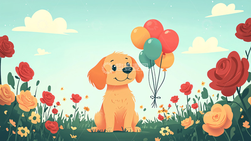 高清大图下载【趣麦麦图】卡通狗狗