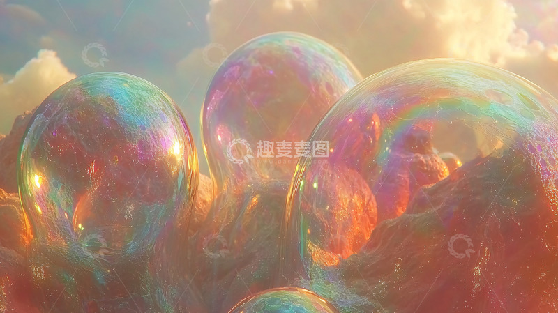 高清大图下载【趣麦麦图】彩色泡泡