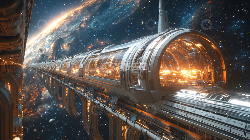 高清大图下载【趣麦麦图】宇宙飞船太空列车