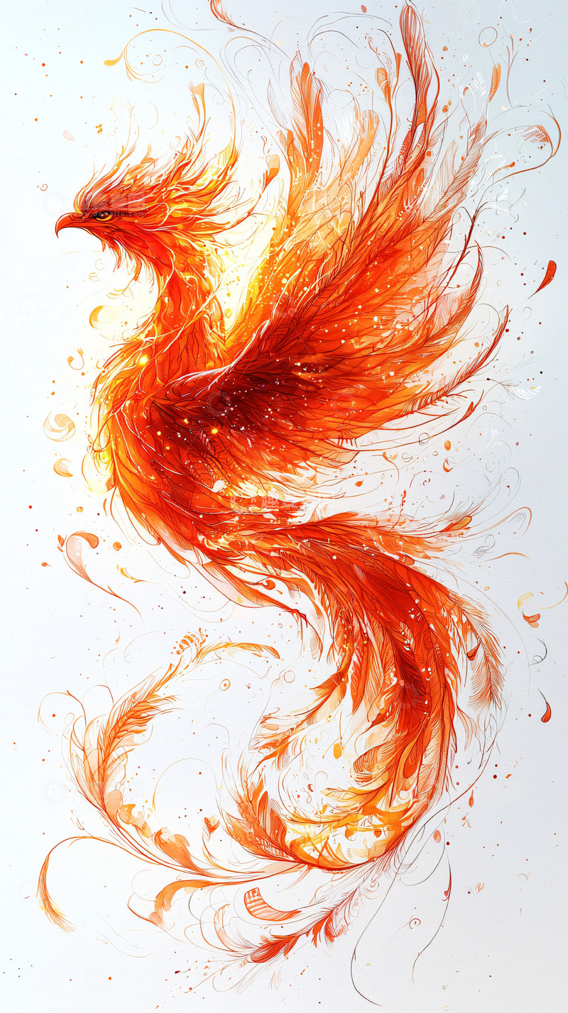 高清大图下载【趣麦麦图】火焰般的凤凰