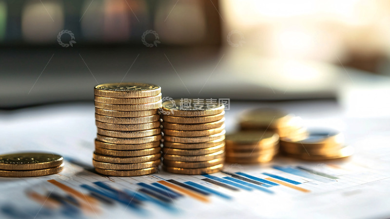 高清大图下载【趣麦麦图】金银财宝堆叠图表