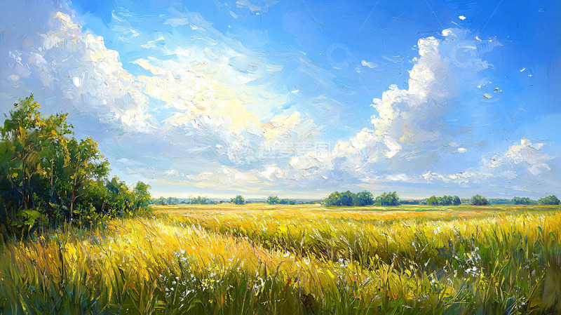 高清大图下载【趣麦麦图】阳光明媚的麦田风景