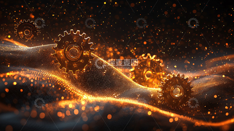 高清大图下载【趣麦麦图】金色齿轮