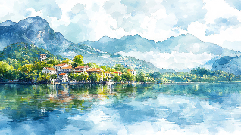 高清大图下载【趣麦麦图】水彩画风景