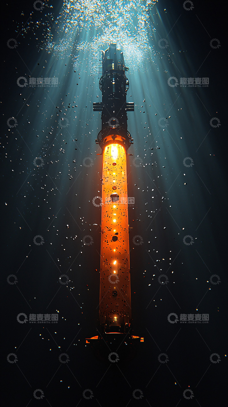 高清大图下载【趣麦麦图】水下发光塔