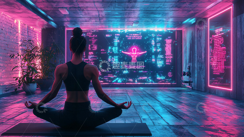 高清大图下载【趣麦麦图】未来感瑜伽室