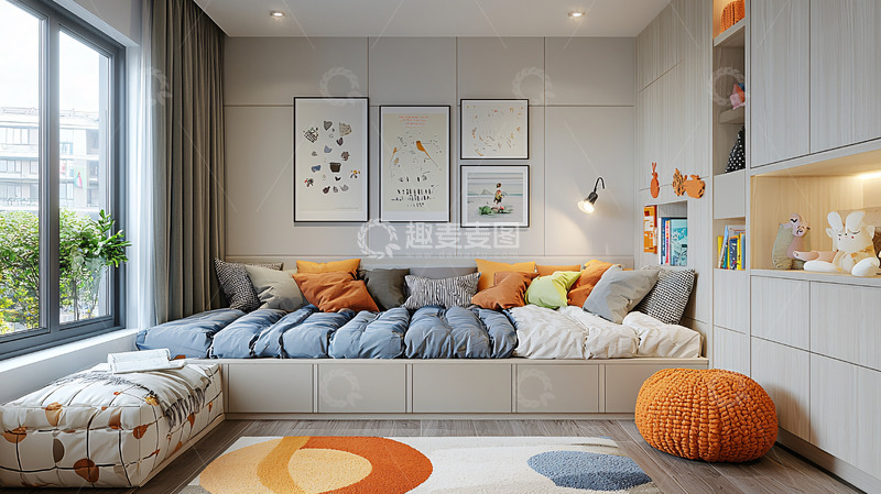 高清大图下载【趣麦麦图】卧室榻榻米窗边一角