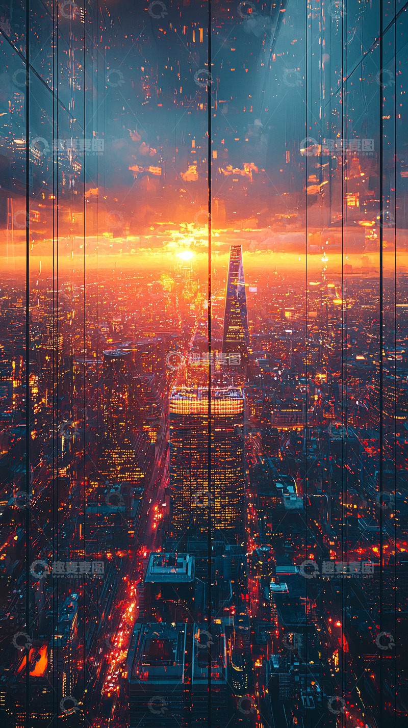 高清大图下载【趣麦麦图】伦敦落日城市景观