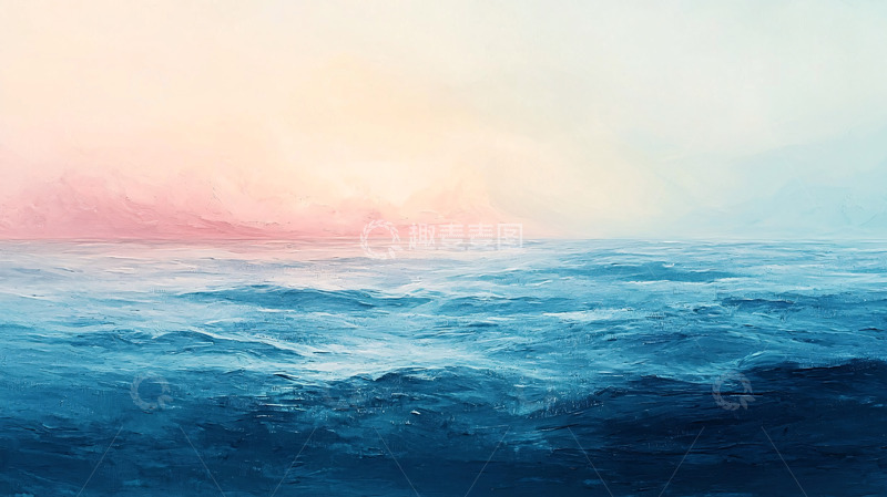 高清大图下载【趣麦麦图】梦幻般的蓝色海洋日出