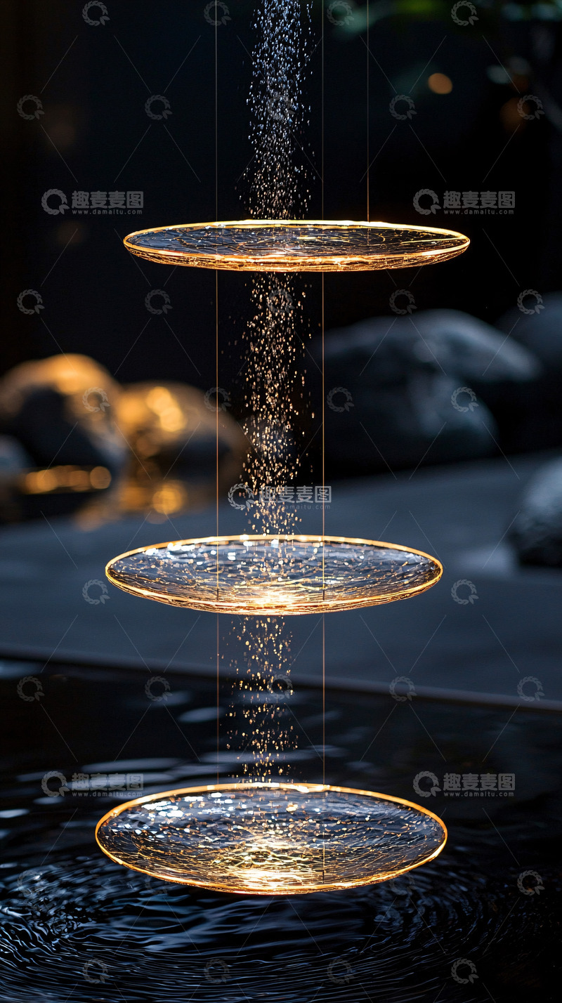 高清大图下载【趣麦麦图】水滴光线穿透晶莹圆盘