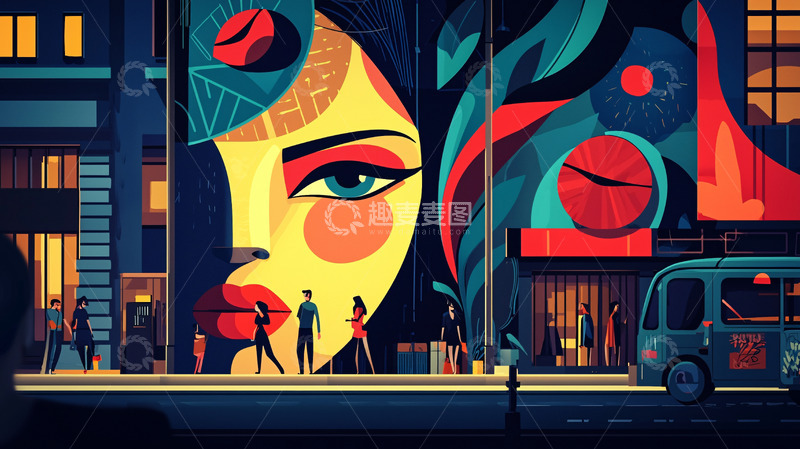 高清大图下载【趣麦麦图】抽象女性肖像