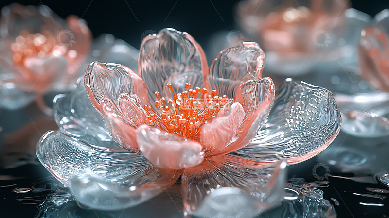 高清大图下载【趣麦麦图】晶莹剔透的水晶莲花