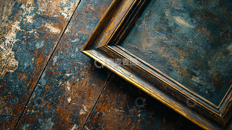 高清大图下载【趣麦麦图】复古画框木质背景