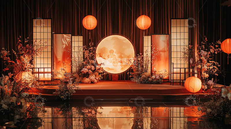 高清大图下载【趣麦麦图】中式婚礼舞台背景
