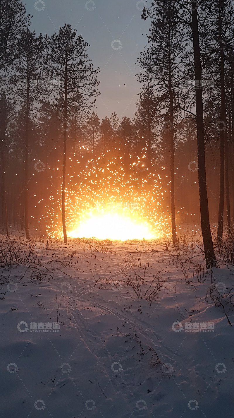 高清大图下载【趣麦麦图】森林爆炸
