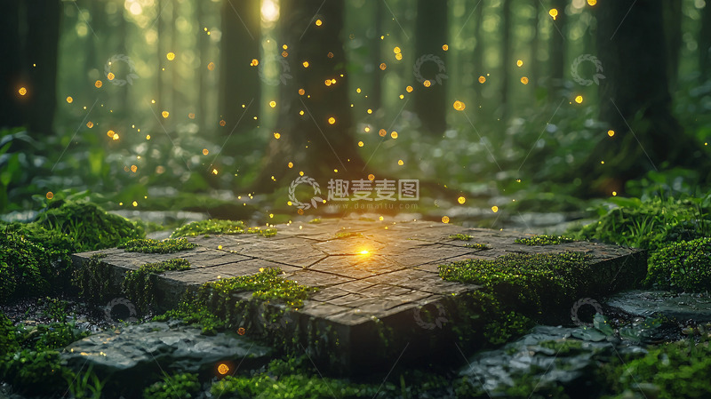 高清大图下载【趣麦麦图】森林石板