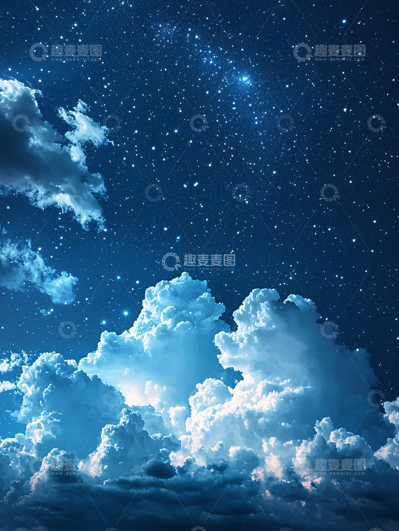 高清大图下载【趣麦麦图】星空下的云朵