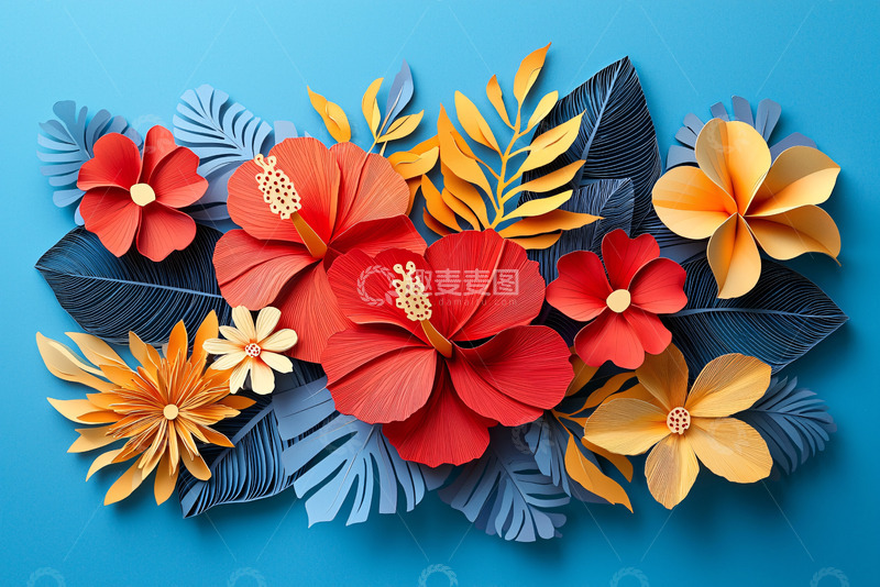 高清大图下载【趣麦麦图】彩色纸花