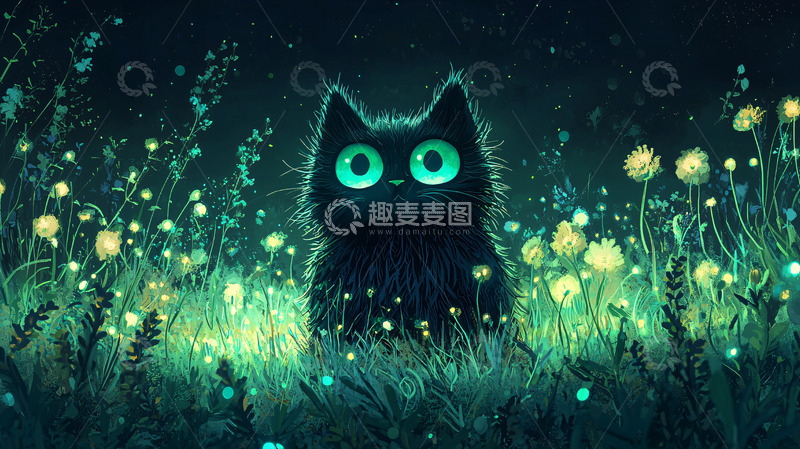 高清大图下载【趣麦麦图】黑猫
