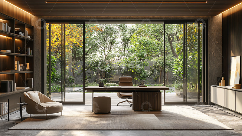 高清大图下载【趣麦麦图】现代极简书房设计