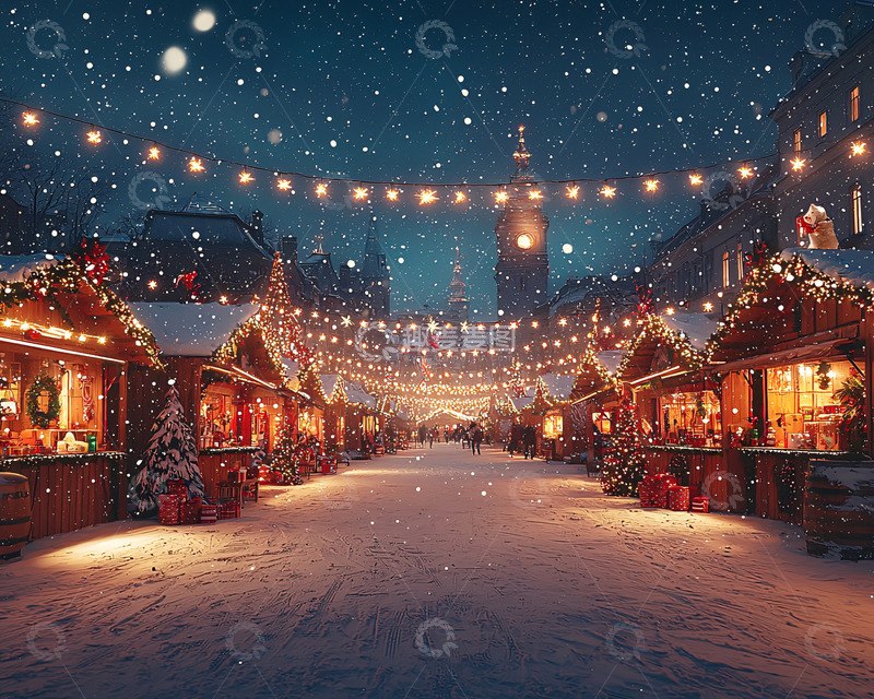 冬夜圣诞集市