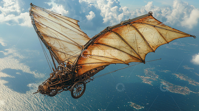 高清大图下载【趣麦麦图】-蒸汽朋克飞行器