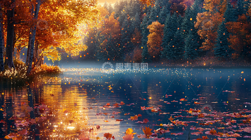 高清大图下载【趣麦麦图】秋日湖光山色