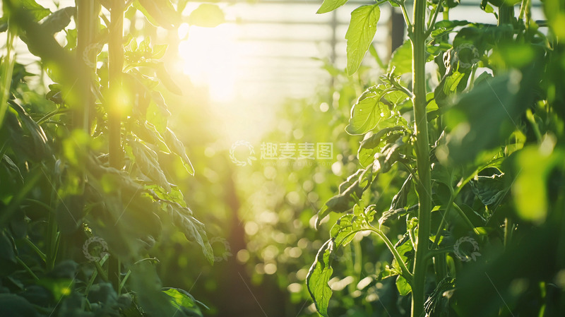 高清大图下载【趣麦麦图】阳光洒满温室大棚