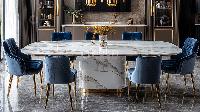 高清大图下载【趣麦麦图】大理石餐桌