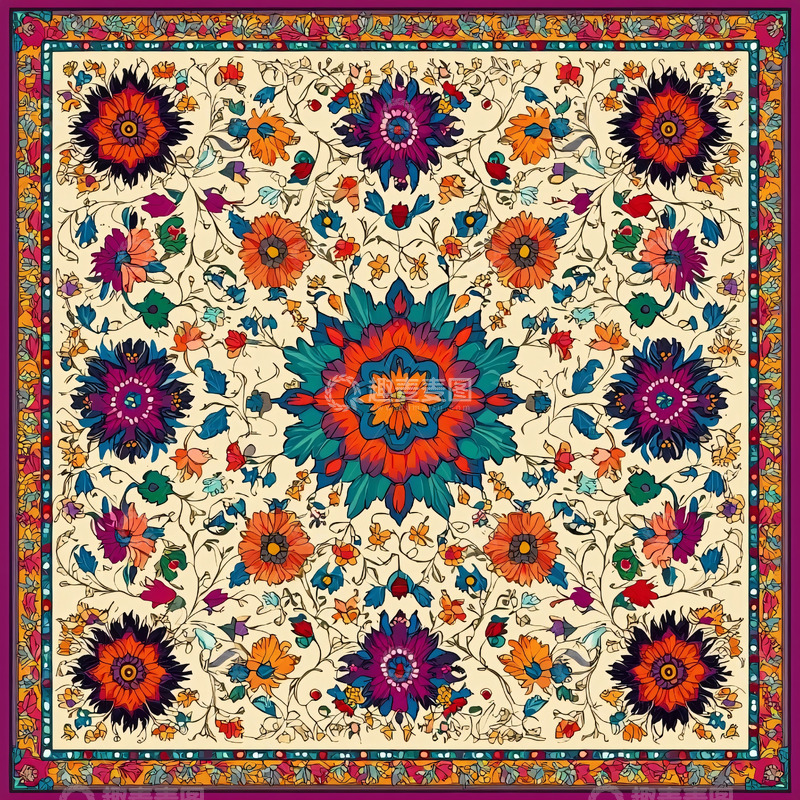 高清大图下载【趣麦麦图】绚丽多彩的花卉图案