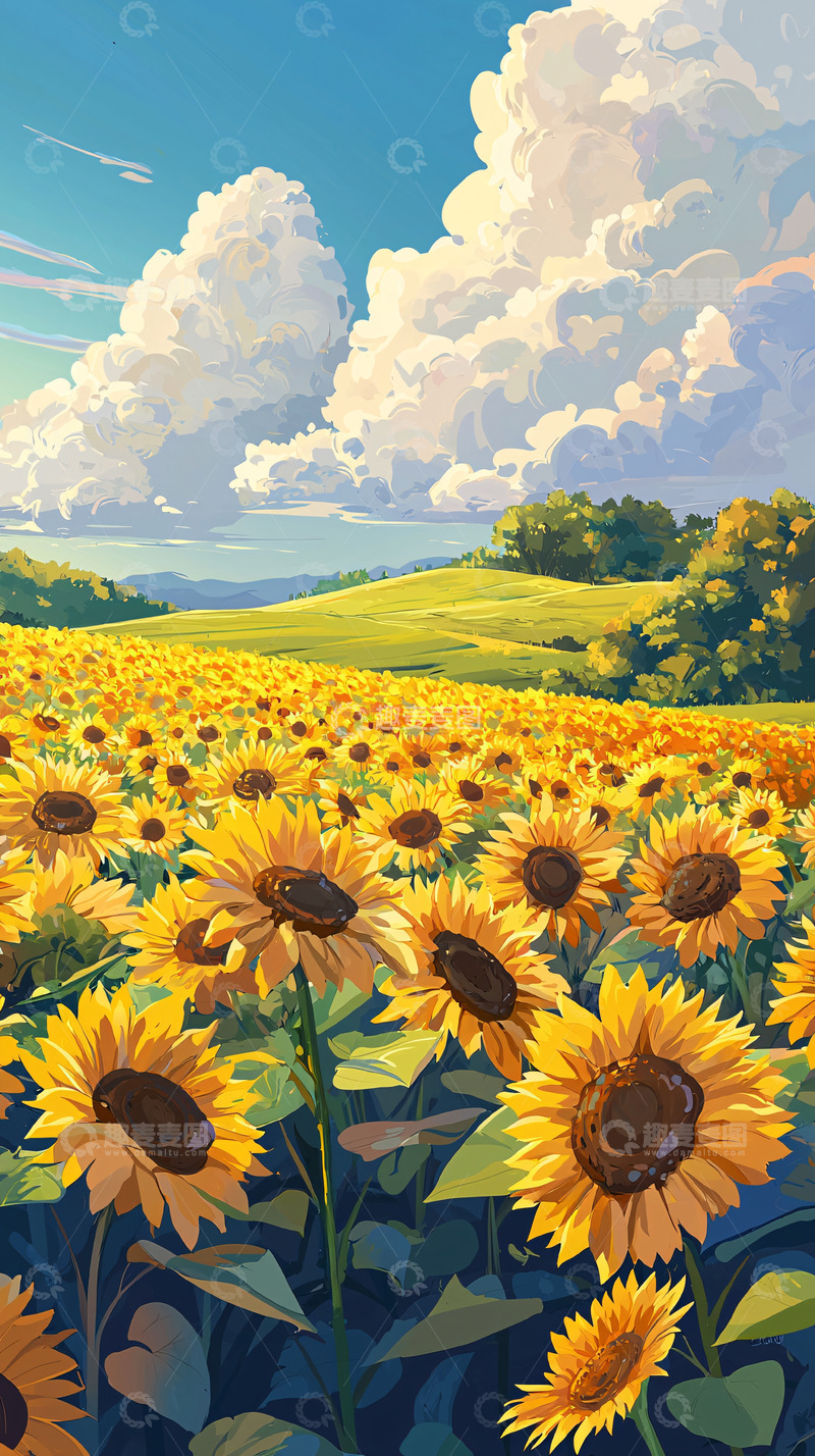 高清大图下载【趣麦麦图】向日葵田园风景