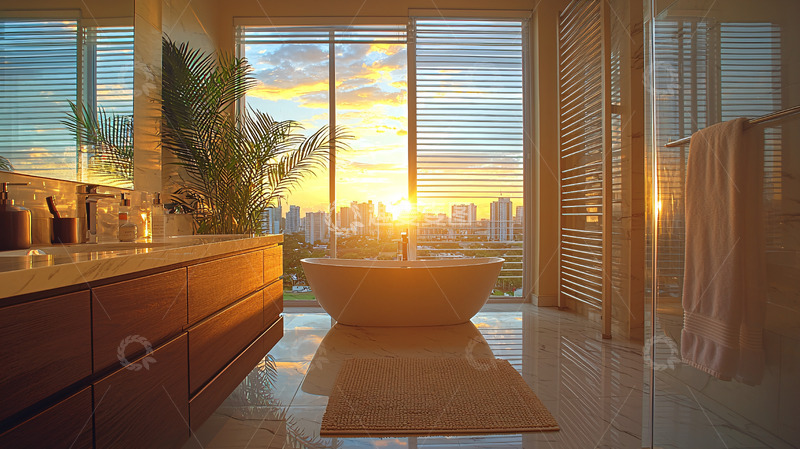 高清大图下载【趣麦麦图】夕阳下的城市景观浴室