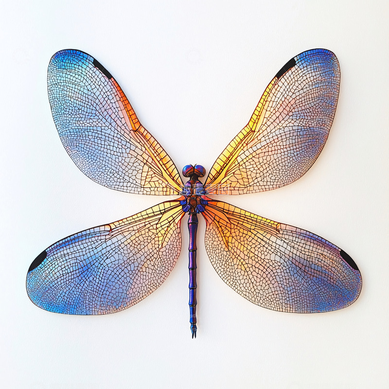 高清大图下载【趣麦麦图】蓝紫渐变色蜻蜓翅膀特写