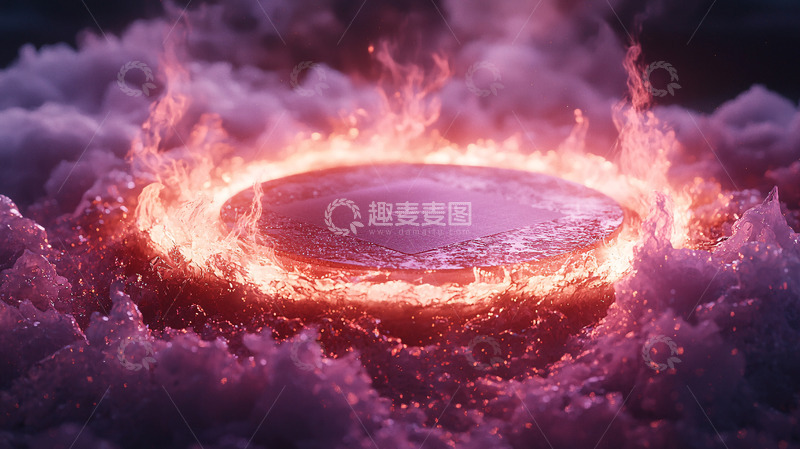 高清大图下载【趣麦麦图】燃烧光环漂浮在云雾之上