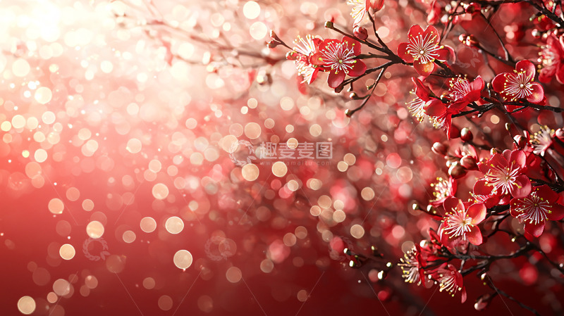 高清大图下载【趣麦麦图】红枫树枝晶莹剔透