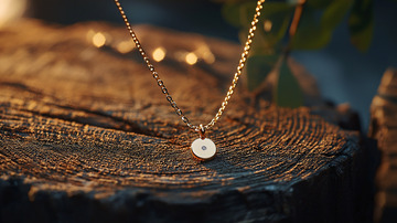 黄金圆形吊坠项链