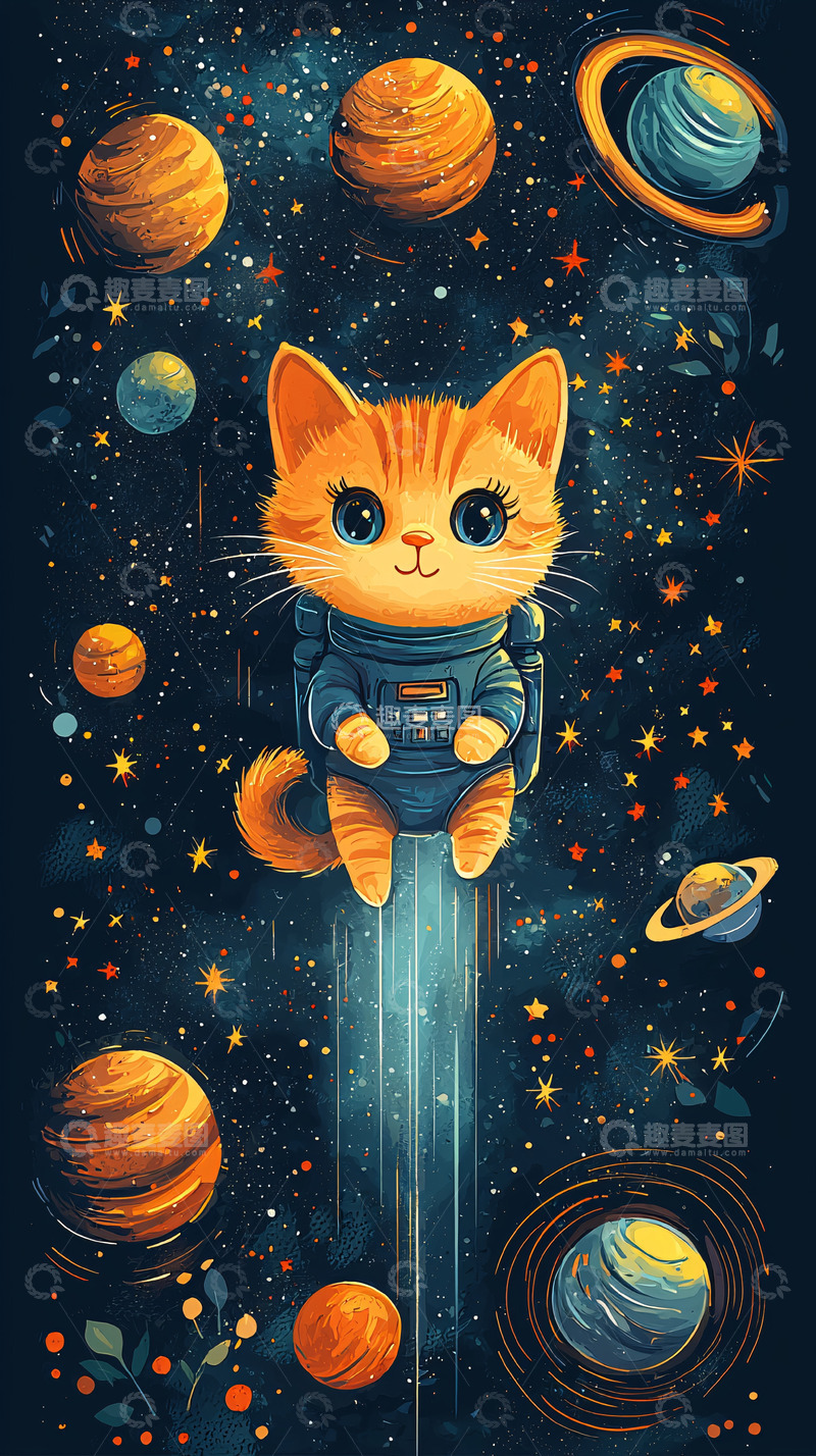 高清大图下载【趣麦麦图】太空猫