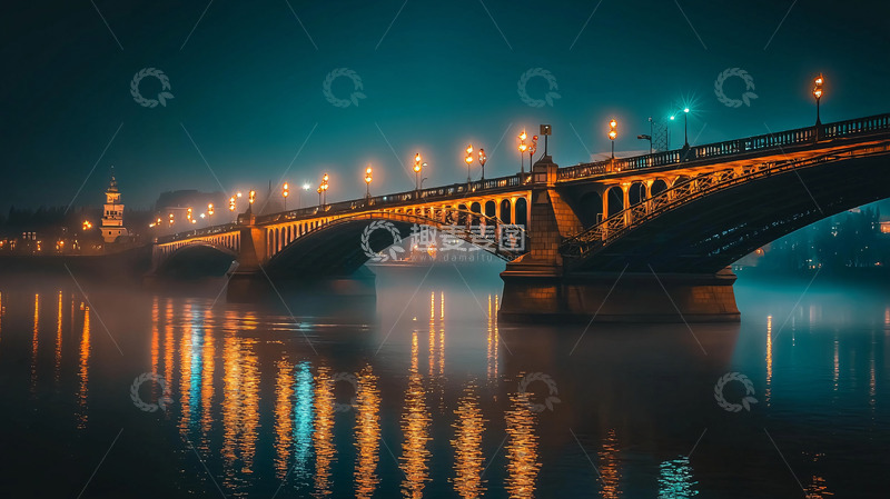 高清大图下载【趣麦麦图】夜景桥梁