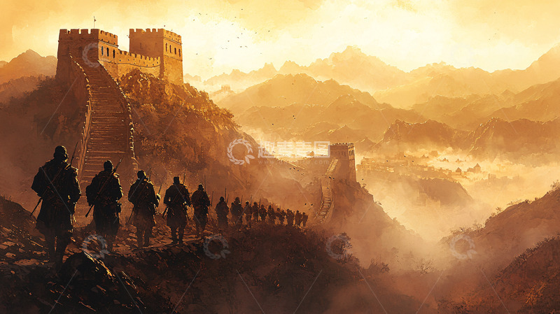 高清大图下载【趣麦麦图】山顶城堡黄昏远征军
