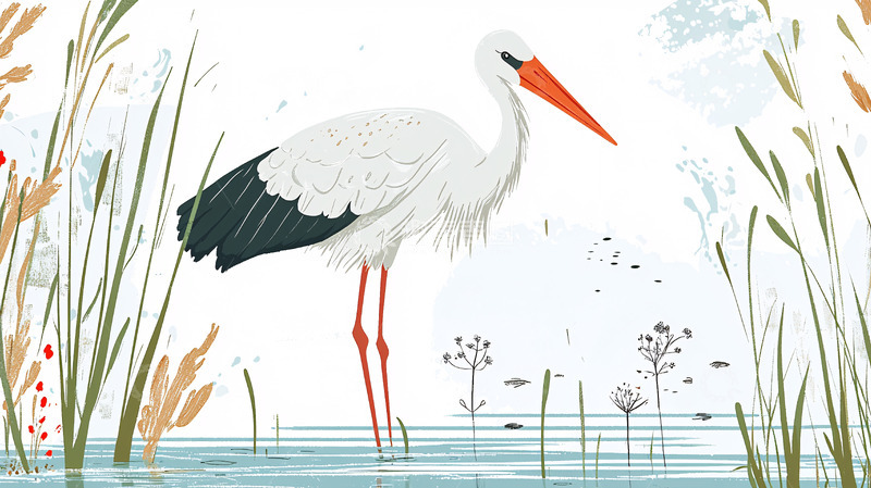 高清大图下载【趣麦麦图】白鹳