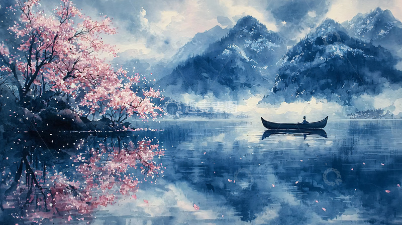 高清大图下载【趣麦麦图】唯美意境山水画1