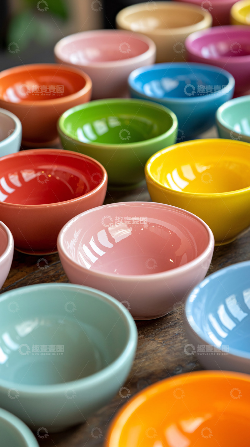 高清大图下载【趣麦麦图】-彩色陶瓷碗