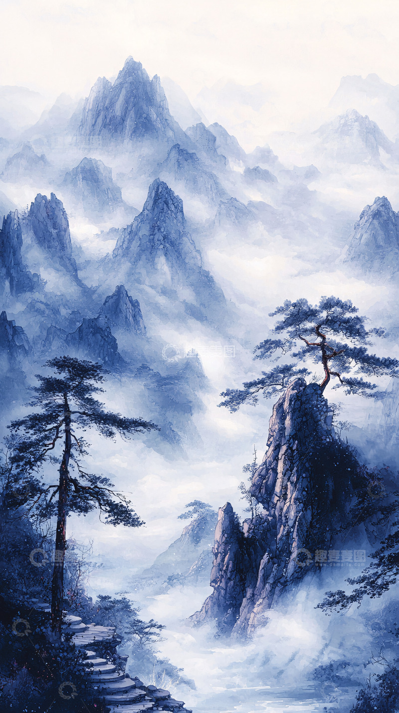 高清大图下载【趣麦麦图】水墨山水画127