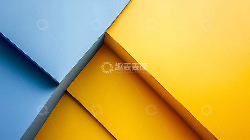 高清大图下载【趣麦麦图】蓝色黄色几何背景