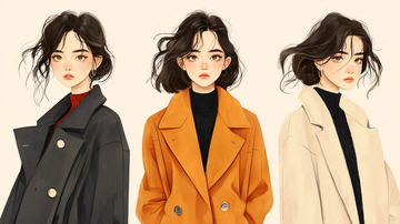 温柔系女生插画