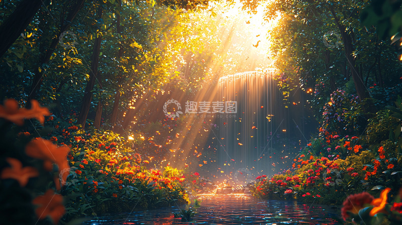 高清大图下载【趣麦麦图】森林光线