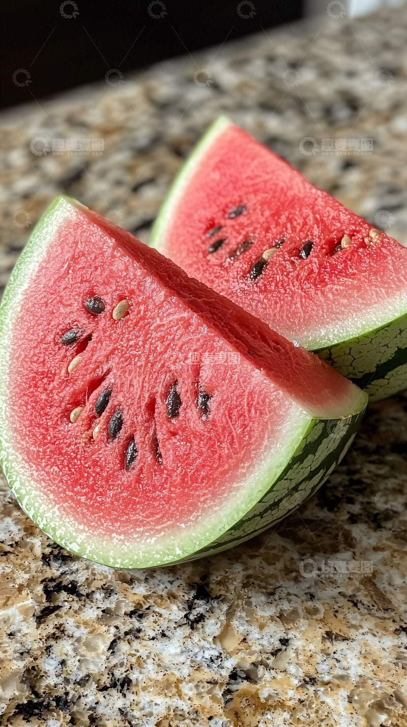 高清大图下载【趣麦麦图】两块切开的西瓜特写