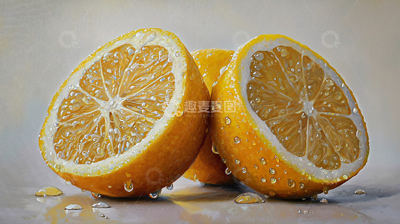 高清大图下载【趣麦麦图】高清柠檬切片特写