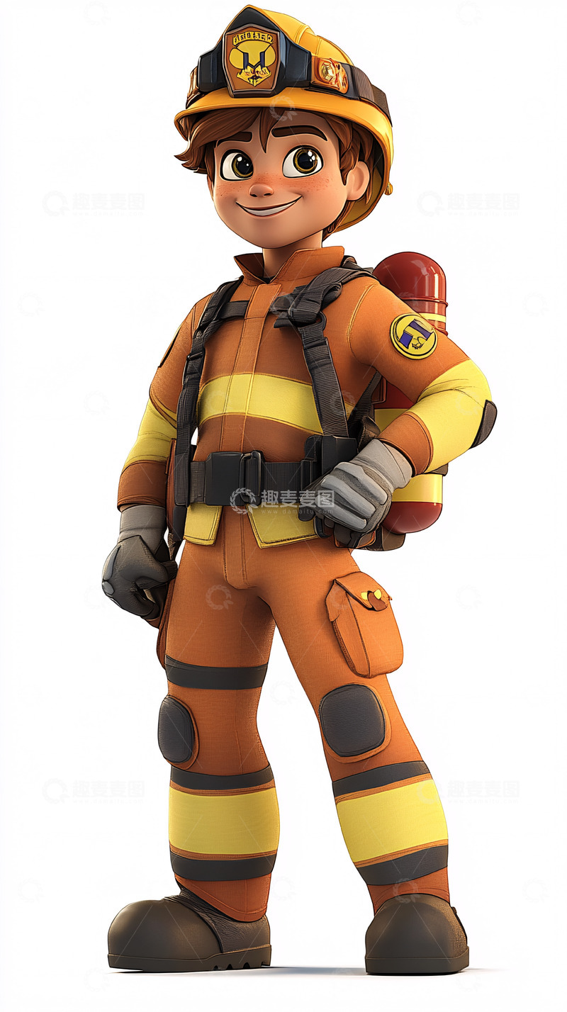 高清大图下载【趣麦麦图】卡通消防员